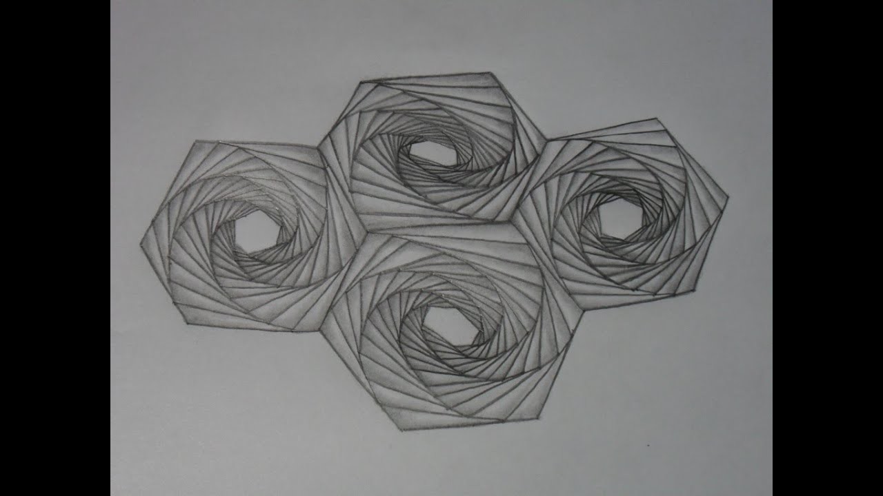 Efectos visuales mediante trazados, usando como bases Figuras Geométricas Planas: Hexágonos x ejempl