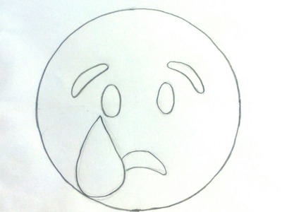 Emojis Whatsapp: Cómo dibujar un emoticon llorando paso a paso - Emoticones a lápiz para niños