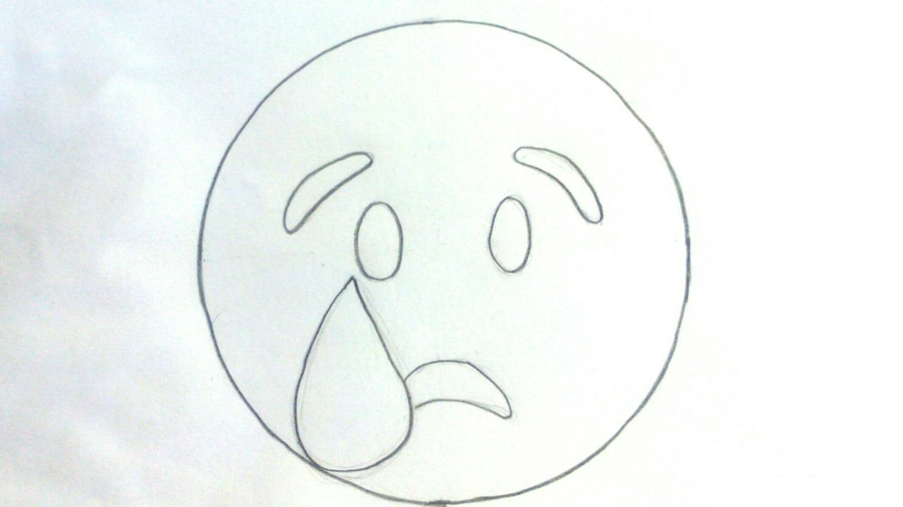Emojis Whatsapp: Cómo dibujar un emoticon llorando paso a paso - Emoticones a lápiz para niños