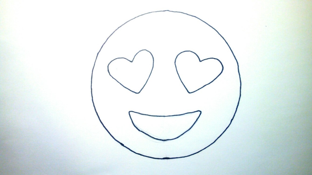 Emojis Whatsapp: Cómo dibujar un emoji enamorado paso a paso - Emoticones a lápiz para niños