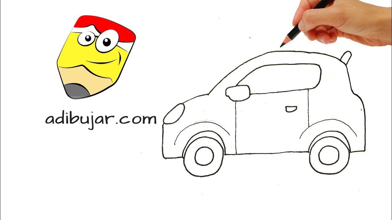 Emoticones Whatsapp: cómo dibujar un coche emoji a lápiz paso a paso | Dibujo fácil para niños