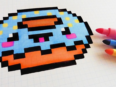 Handmade Pixel Art - How To Draw Kawaii Donut #pixelart