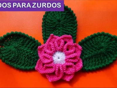 HOJAS TEJIDAS A CROCHET PARA ZURDOS