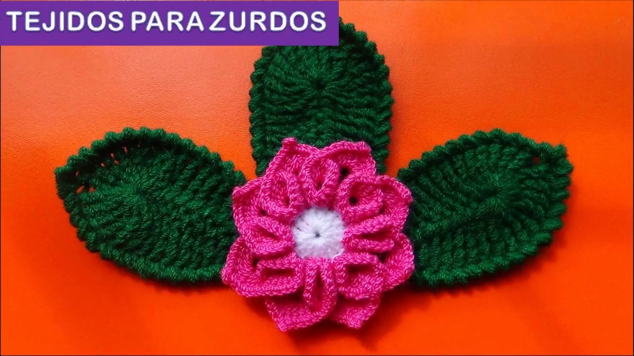HOJAS TEJIDAS A CROCHET PARA ZURDOS