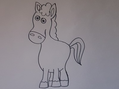 Tutorial dibujar un caballo para niños - Caballo facil paso a paso