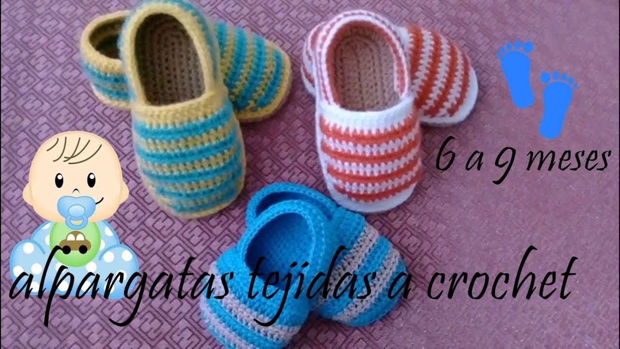Alpargatas para bebe tejidas a crochet