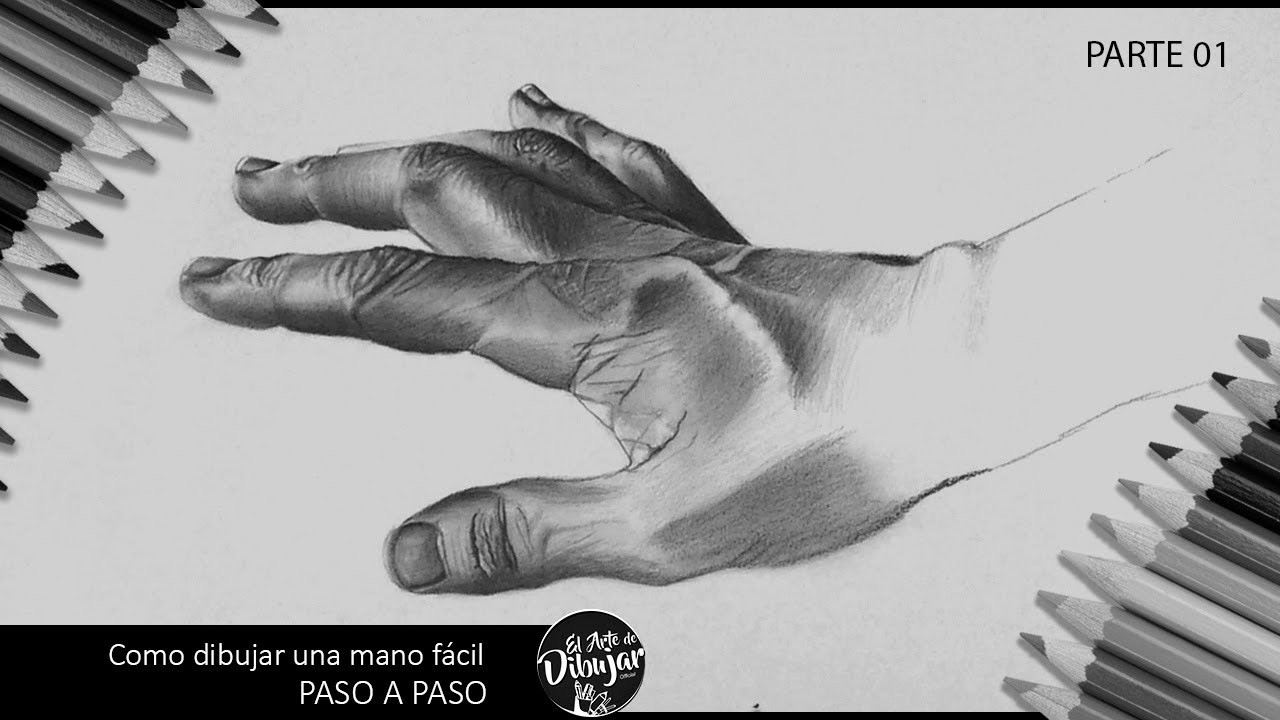 Aprendiendo a Dibujar: Como dibujar una MANO FÁCIL #01 How to draw HANDS