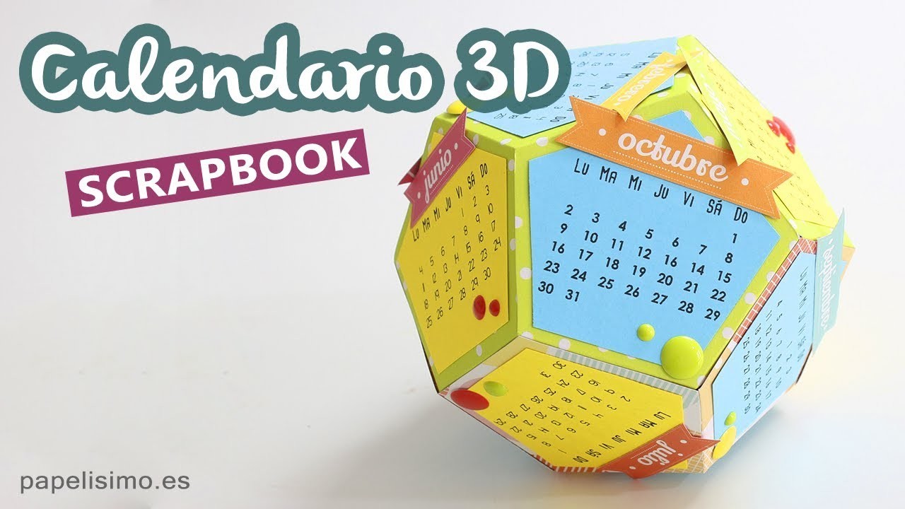 Calendario 3D scrapbooking (plantillas para imprimir)