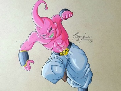 Cómo Dibujar a KID BUU.How To Draw KID BUU-MagicBocetos-Tutorial Paso A Paso