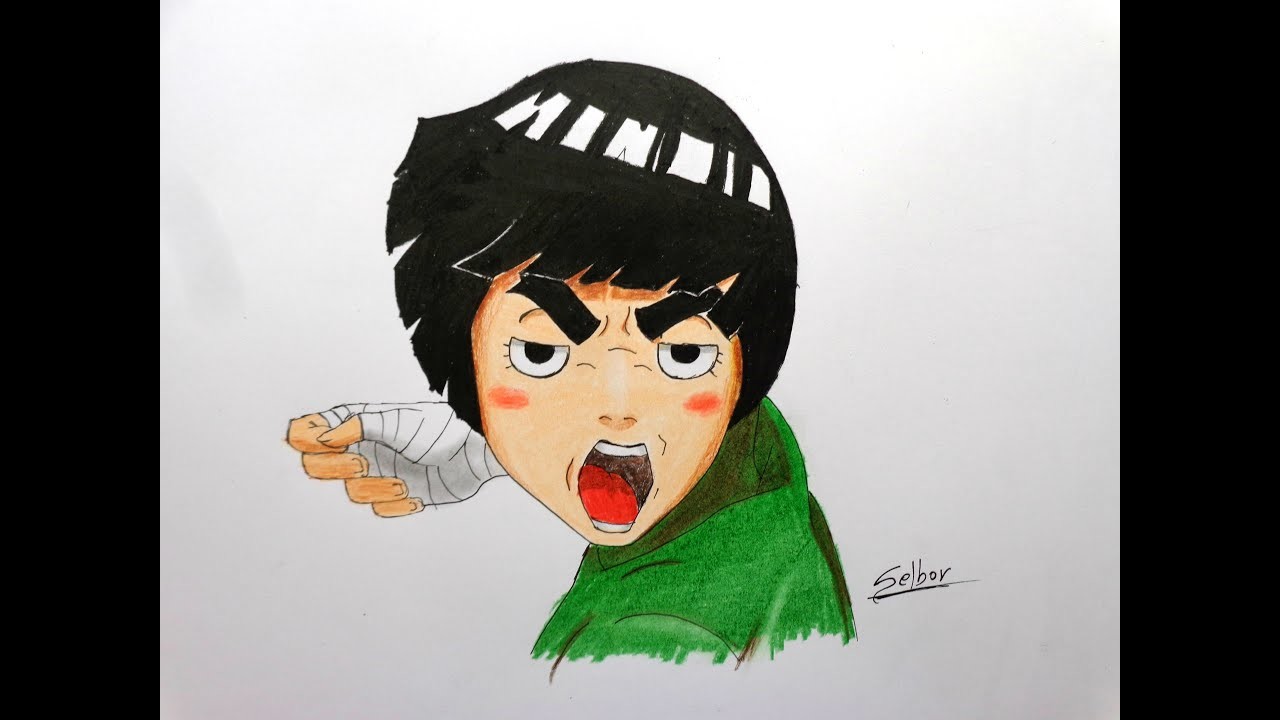 Cómo dibujar a Rock Lee - Naruto (Paso a paso) | Selbor