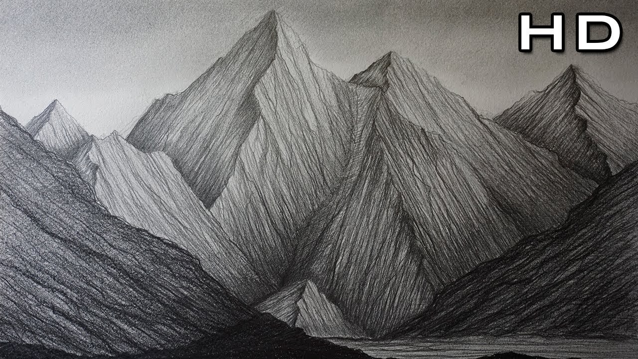 Cómo Dibujar Montañas a Lápiz Paso a Paso - Dibujo Fácil para Niños y Principiantes