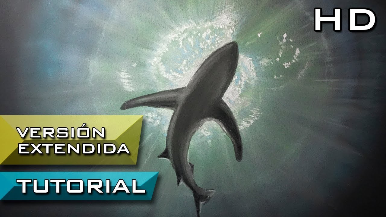 Cómo Dibujar un Tiburón debajo del Mar a contra luz - Versión extendida Tutorial