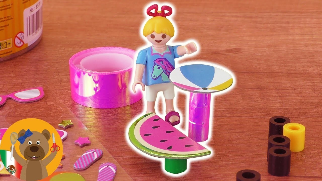DIY Playmobil muebles para el jardín para la Familia Pérez. Haz tu propia mesa en forma de sandía