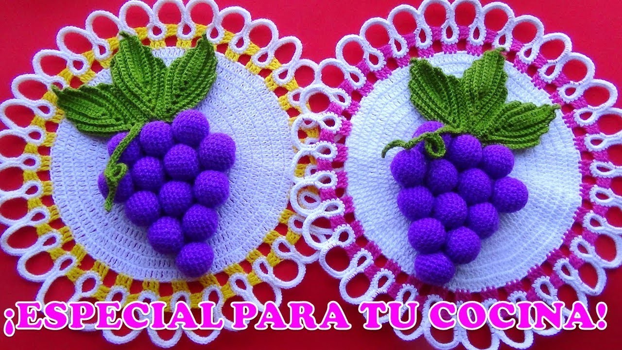 Tapete o Carpeta a crochet FÁCIL DE TEJER para base de adornos de cocina