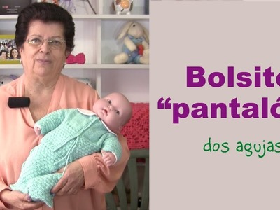 Bolsito "pantalón" tejido en dos agujas para bebés - Tejiendo Perú