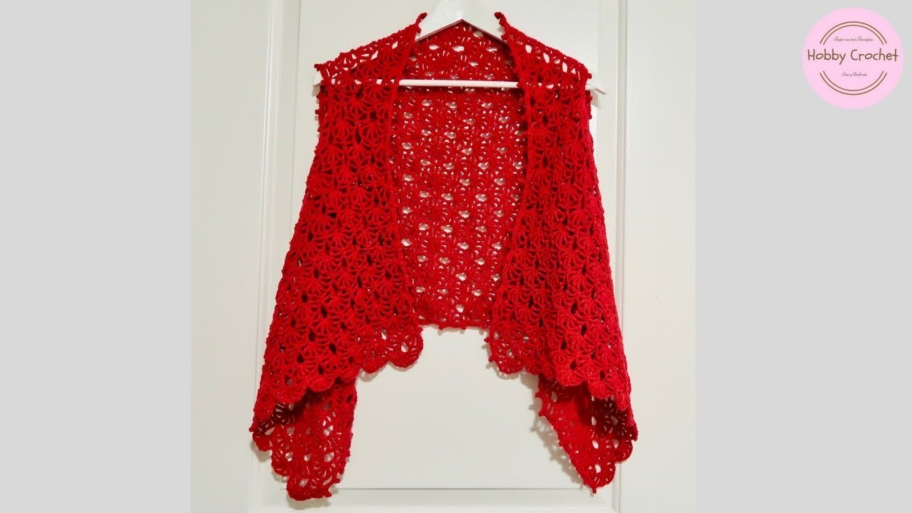Chaleco rojo a crochet paso a paso.