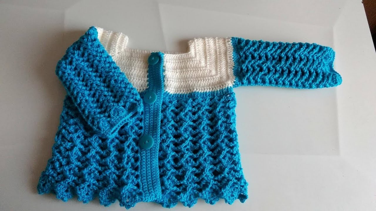 Chambrita a crochet para bebe parte #1 (CHOMPA SWEATER SAQUITO ABRIGO JERSEY)