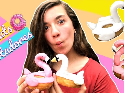 Comida Tumblr: Cómo hacer donuts TUMBLR con flotador de flamenco o flotador de cisne | Kitty Sweety