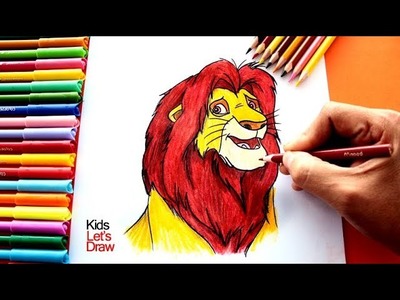 Cómo dibujar a SIMBA de El Rey León (paso a paso) | How to draw Simba from The Lion King
