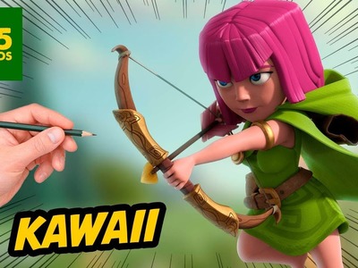 COMO DIBUJAR ARQUERA DE  CLASH OF CLANS KAWAII - tutorial Clash Royale