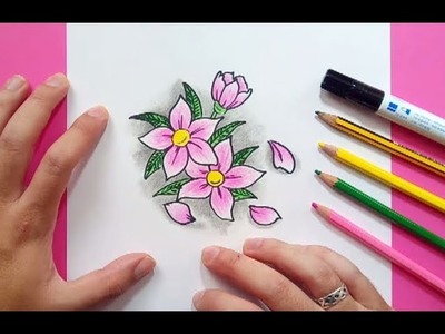 Como dibujar flores paso a paso 6 | How to draw flowers 6