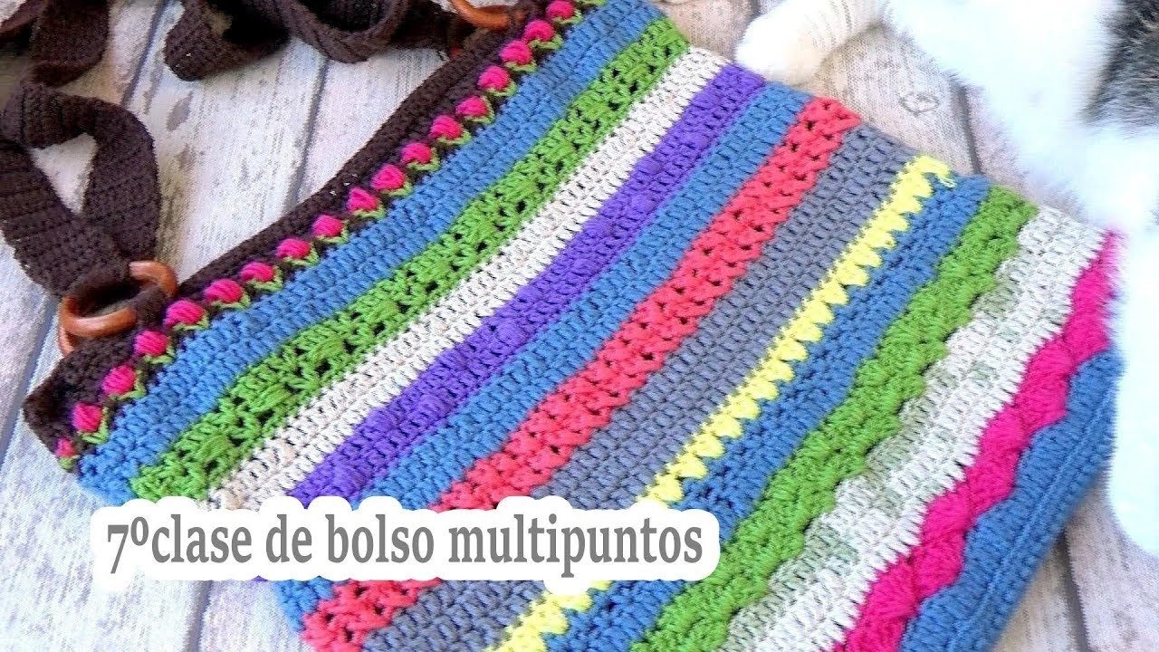 Como hacer un bolso a crochet exclusivo multipuntos | 7º clase | ganchillo facil