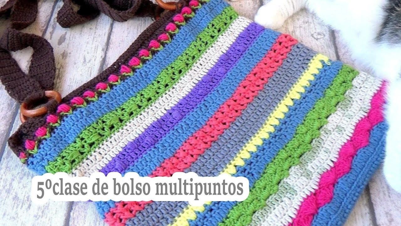 Como hacer un bolso a crochet multipuntos exclusivo | CLASE 5º | ganchillo facil