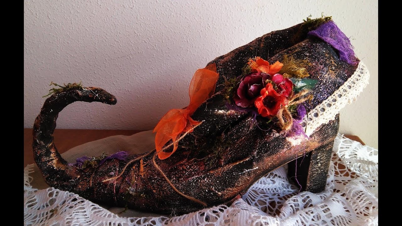 Cómo hacer un zapato de bruja - Halloween - TUTORIAL - DIY Witch Shoe