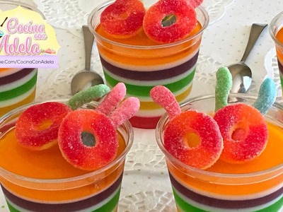 Como hacer una gelatina de arcoiris individuales