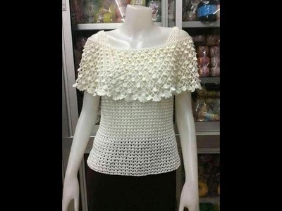 Crochet tutorial blusa con volante facil how to blouse ( with subtitles in several lenguage)