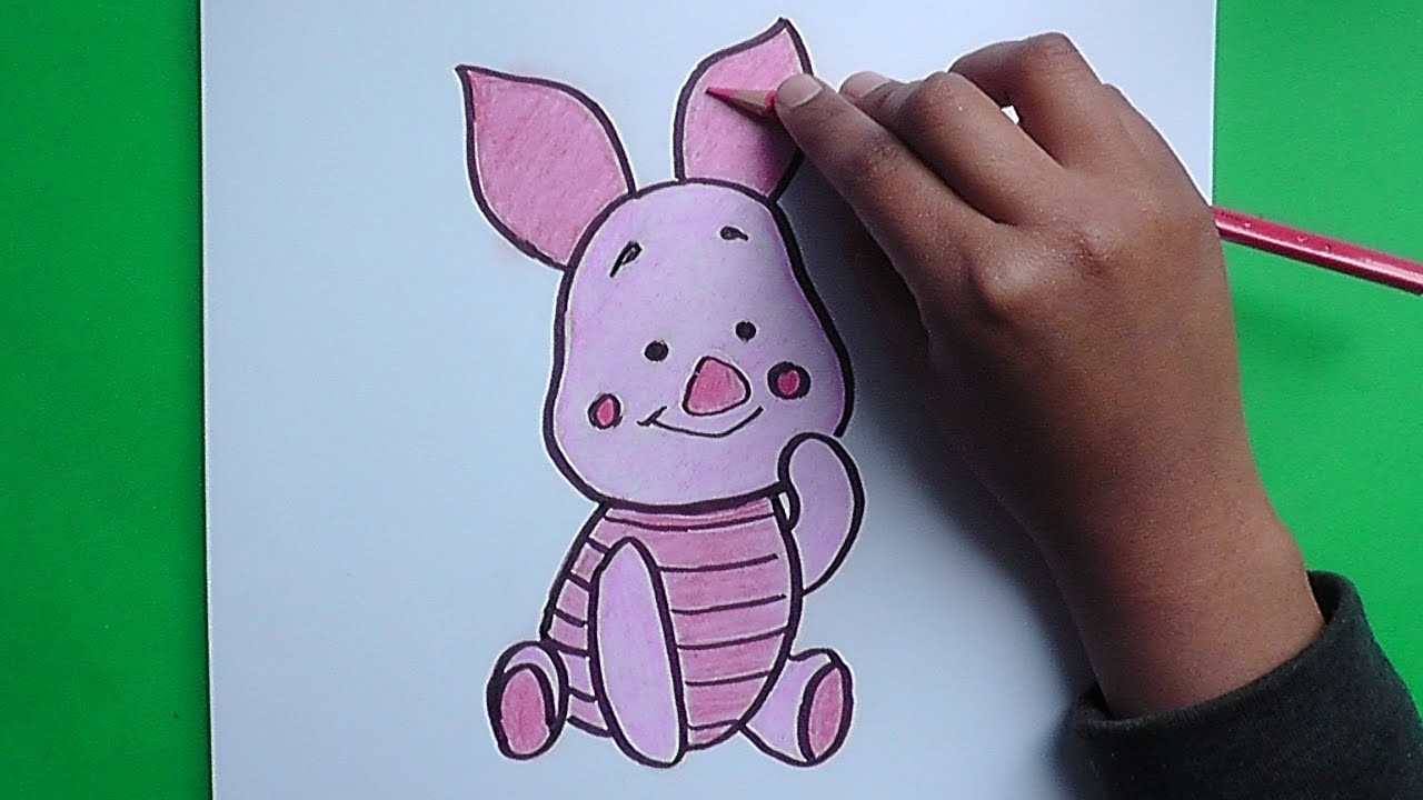 Dibujo de Piglet (Winnie Pooh) - Drawing Piglet