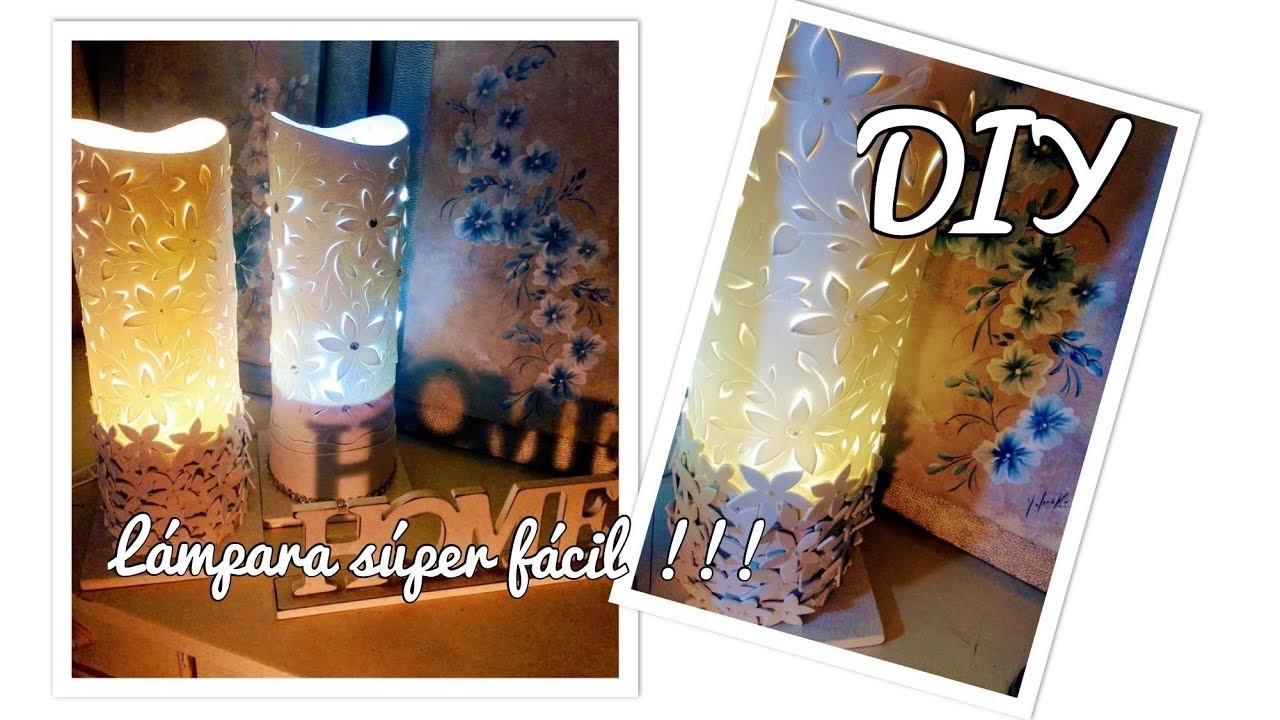 MANUALIDADES FACILES Y RÁPIDAS Como hacer una LAMPARA !! SUPER FACIL¡¡¡ DIY, con goma Eva - fomi