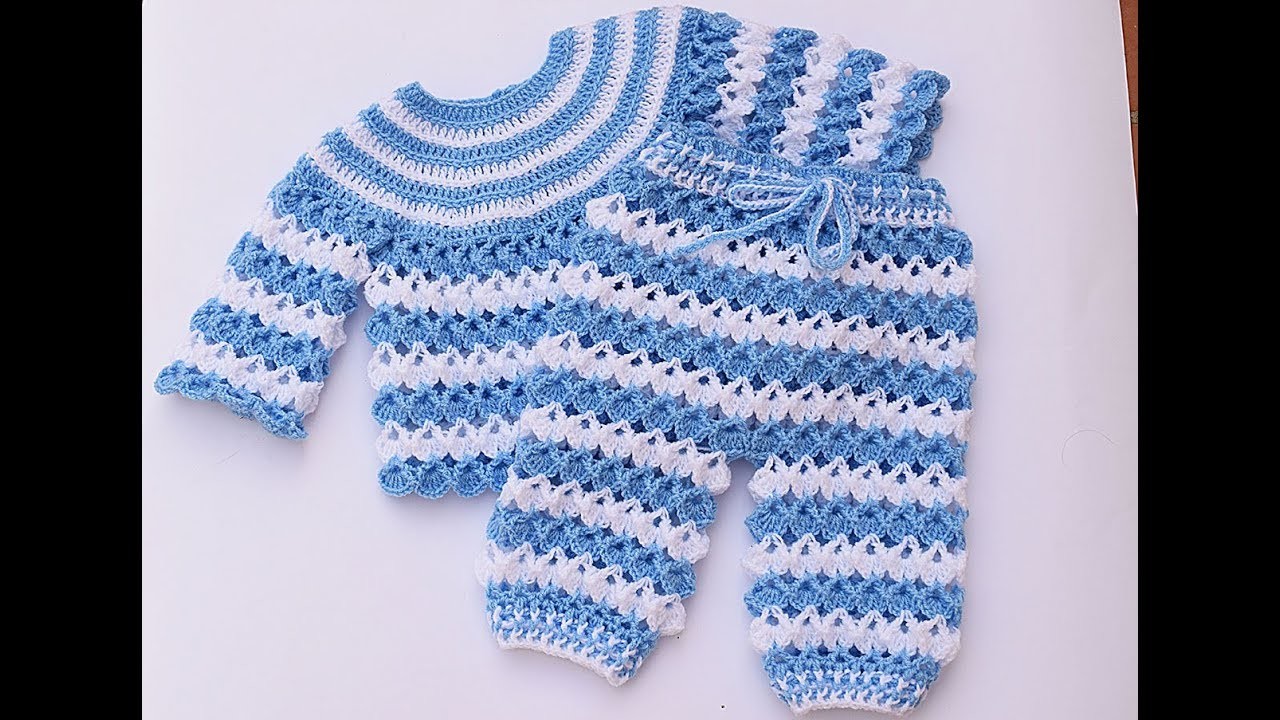 Pantalon de bebe a crochet a juego con jersey muy facil y rapido