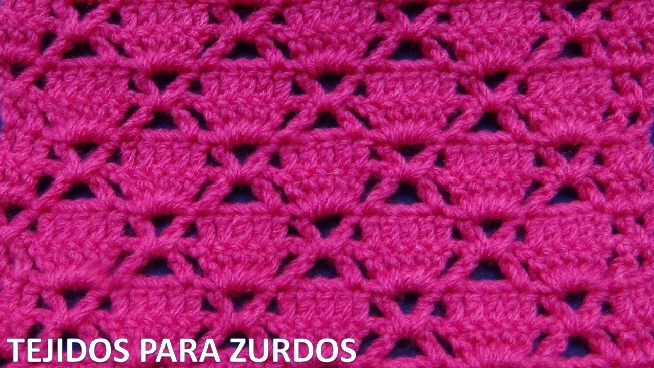 Punto a crochet PARA ZURDOS CUADRADITOS RELLENOS para blusas