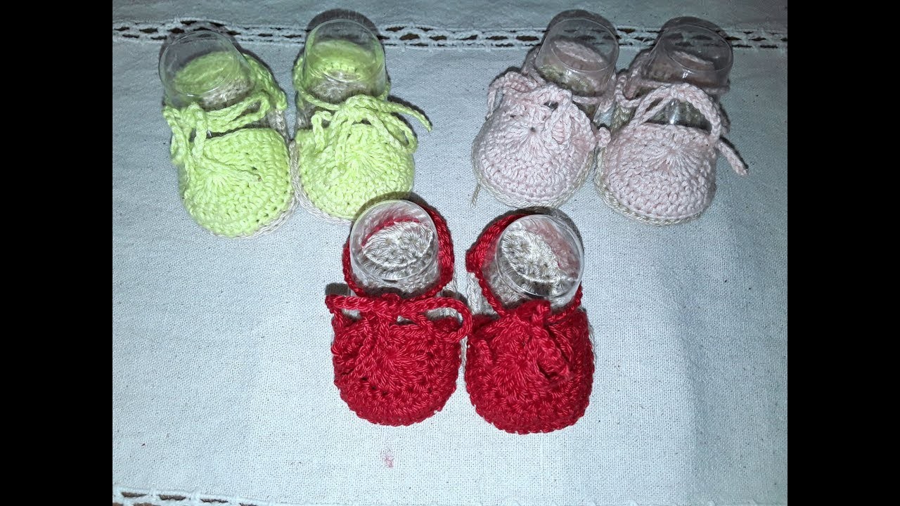 Zapatitos de esparto a crochet para bebes