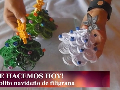 Arbolito de Filigrana con papel de colores - Adornos Navideños