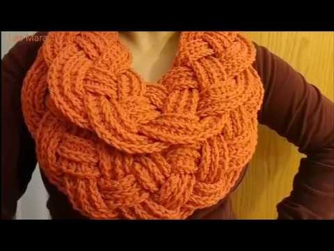 ????Bufanda Trenzada A Crochet (Ganchillo)