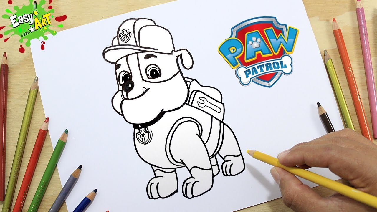 Cómo Dibujar a Rubble - La patrulla canina - How to Draw Paw patrol