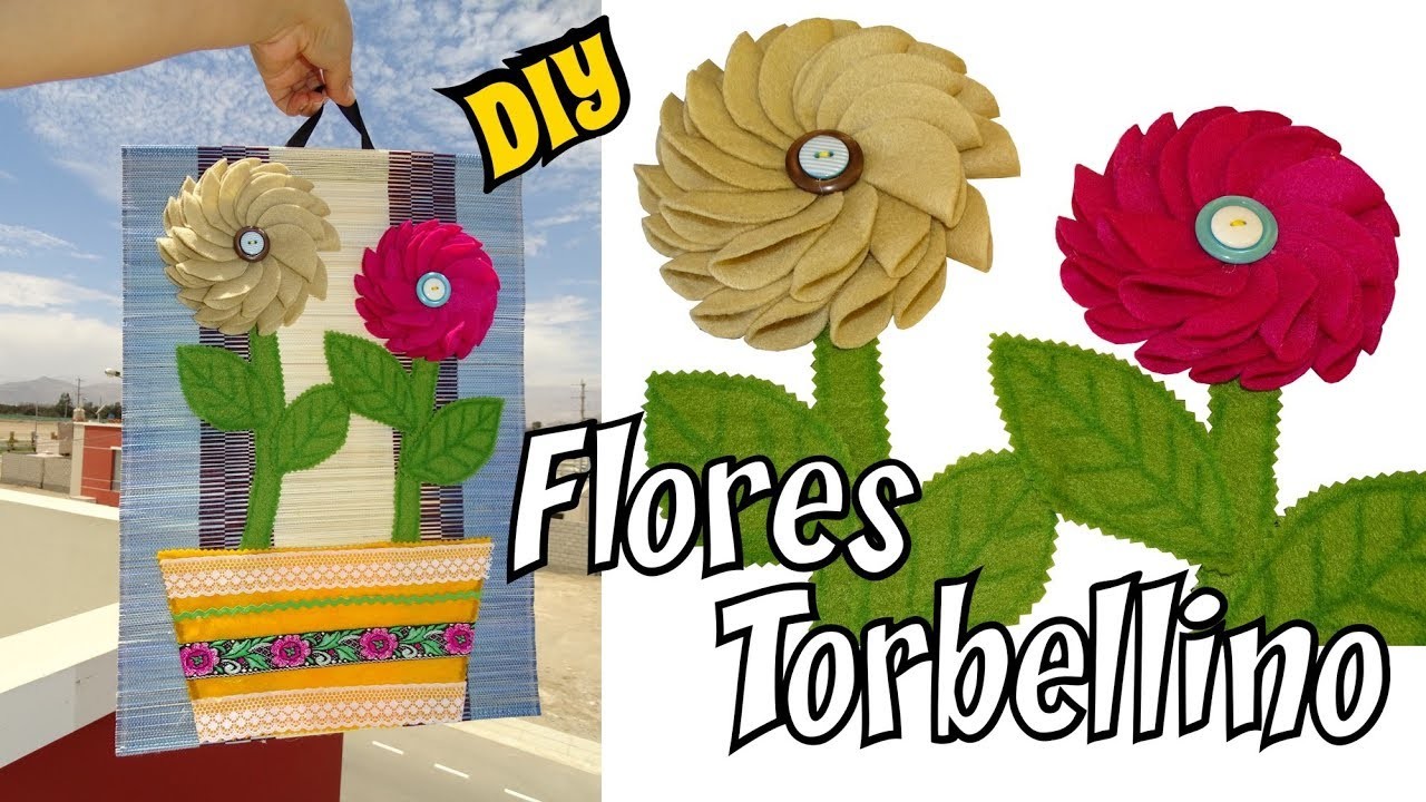 Como hacer Flores Torbellino en Fieltro Mis Flores de Tela DIY Tutorial