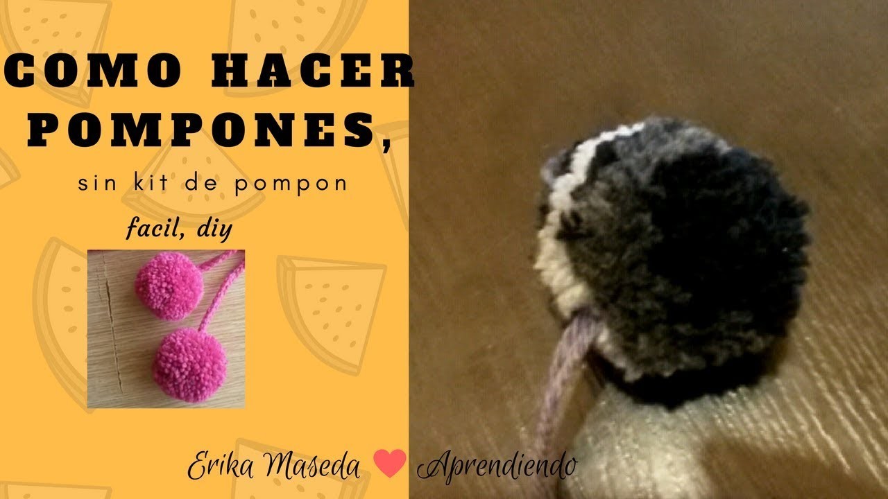 Como hacer pompones, sin kit de pompon, facil, diy ????