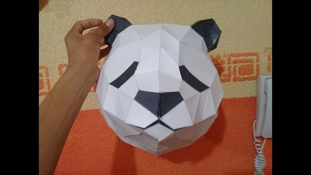 Como hacer una cabeza panda papercraft + spoiler