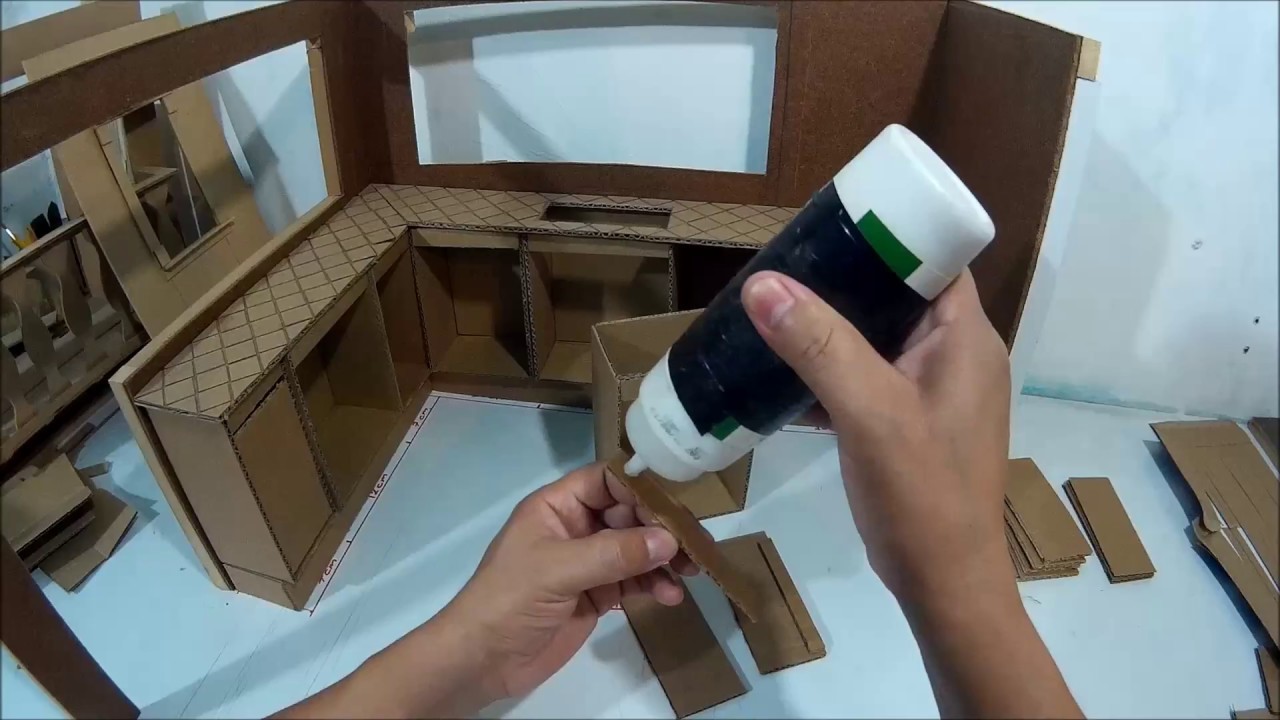 Como hacer una cocina de cartón para muñecas