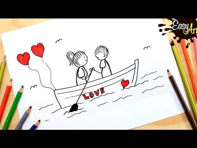 Como hacer una tarjeta de amor san valentin 2│ how to draw a love card