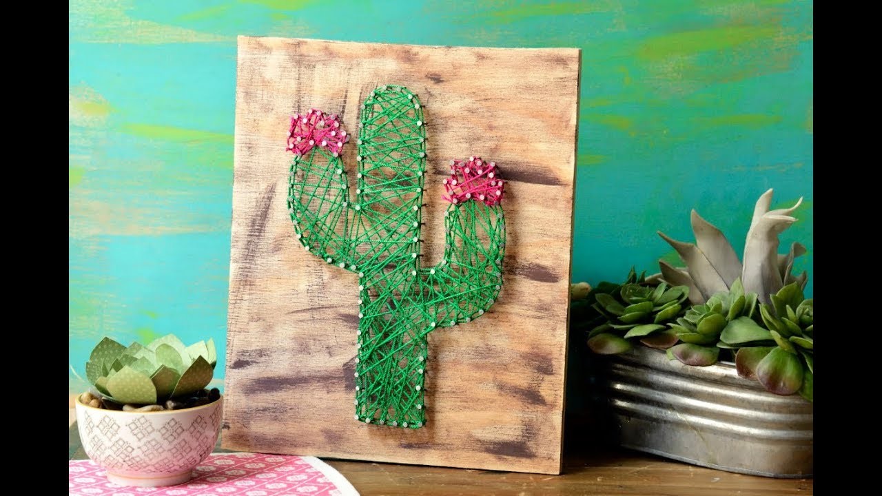 Cuadro de Cactus con Hilo