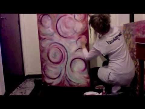 Cuadros Abstractos 1-Aprende Dactilopintura SENSORIAL.Resultados cromáticos únicos!