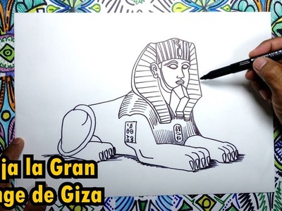 Dibuja la Gran Esfinge de Giza en Egipto