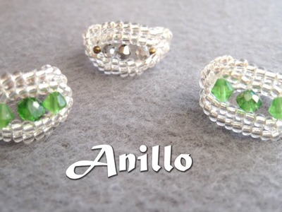 DIY - Anillo de mostacillas y cristalitos.    DIY - Ring of beads and crystallites.