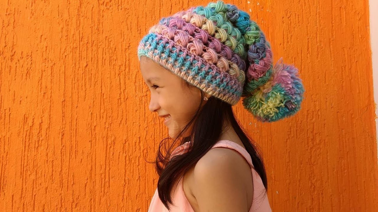 GORRO SLOWCHY A CROCHET PARA NIÑOS Y ADULTOS. SLOUCHY HAT  TO CROCHET FOR CHILDREN AND ADULTS.