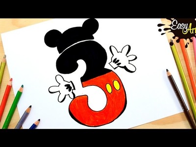 Mickey Mouse Club House.Como dibujar numero 3. how to draw number 3