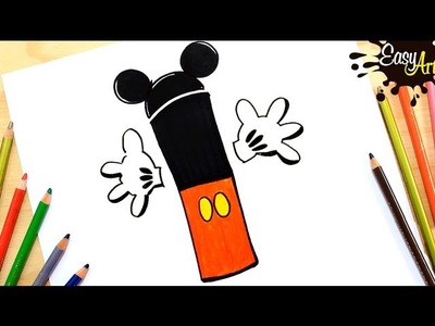 MICKEY MOUSE.Dibujar numeros: 1 estilo Mickey. Draw numbers: 1 mickey mouse style